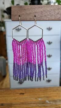 Image 3 of fluorescent beaded earrings