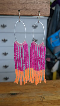 Image 4 of fluorescent beaded earrings