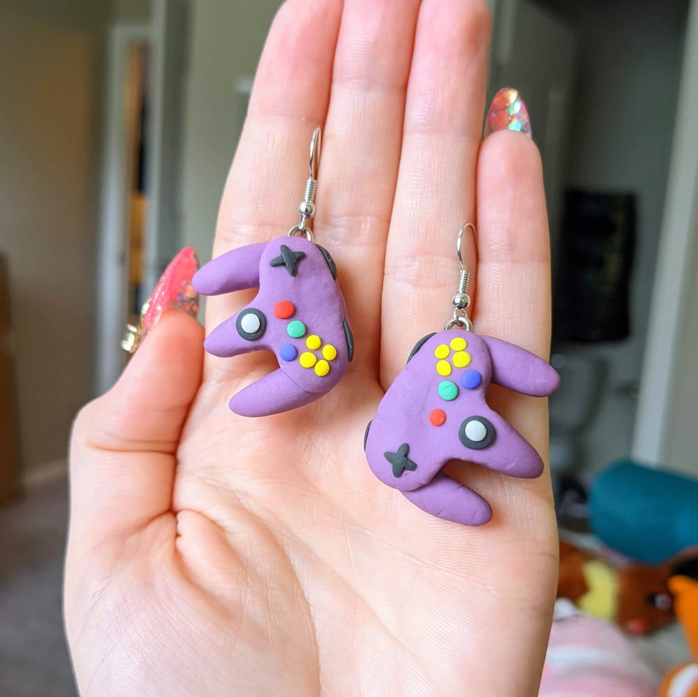 Image of N64 Controller Earrings (Choose color in notes!)