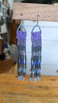 Image 5 of cool tone beaded earrings