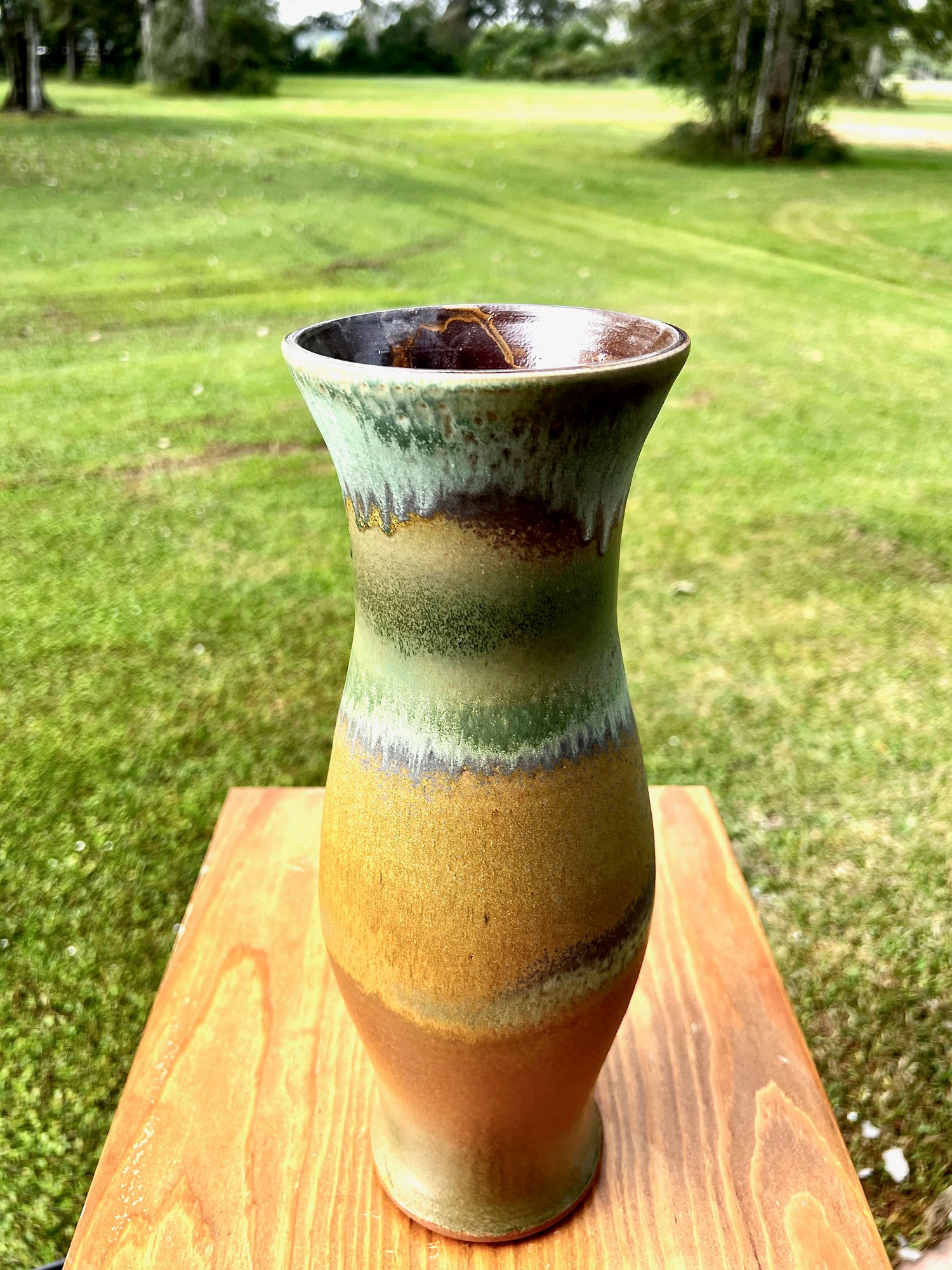 Image of Tall Vase, multiple layered glazes (SHW)
