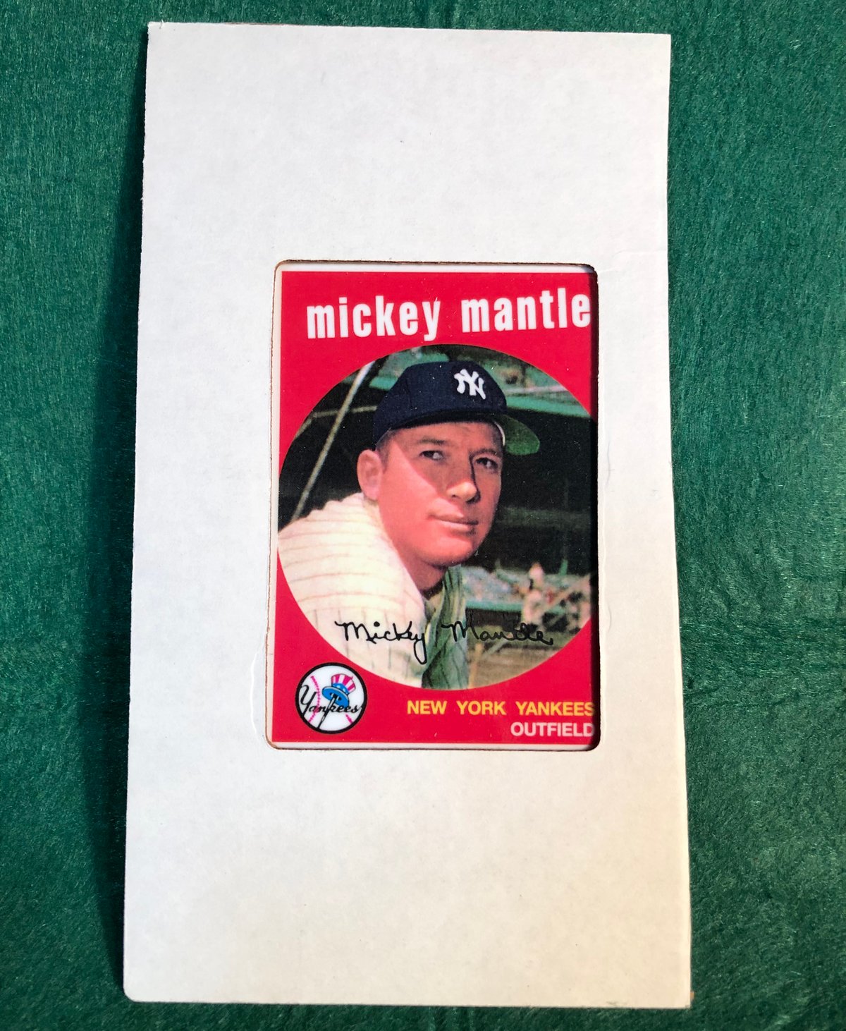 Image of Ceramic Mickey Mantle 1959 repro bb card