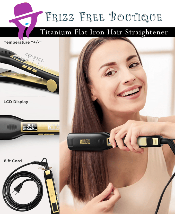 Image of Titanium Flat Iron Hair Straightener with Digital LCD Display
