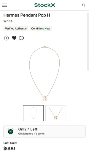 Image of (THIS ITEM JUST SOLD) HERMES White Pop H Necklace