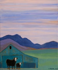 Image of Cows and Barn