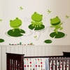 Happy Frogs on Lily Pad with Dragonflies - dd1030 - Vinyl Wall Decal Sticker Art