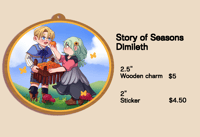 Story of Seasons Dimileth - wooden keychain / Stickers