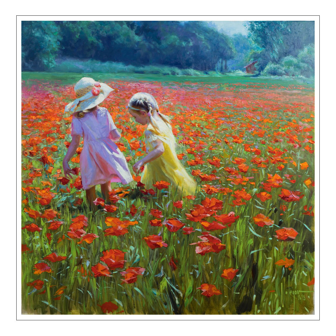 Image of PRINT ON CANVAS "POPPIES, POPPIES..."