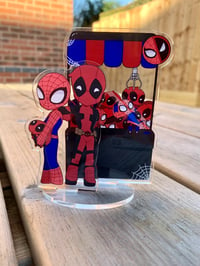 Image 2 of Spideypool Acrylic standee - 4.3 inches double sided acrylic stand 2 piece