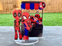 Image 1 of Spideypool Acrylic standee - 4.3 inches double sided acrylic stand 2 piece