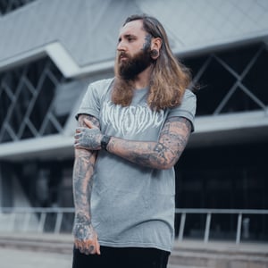 Image of 'Deathcore' - Stone Wash T-Shirt (Grey)