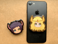 Image 1 of She-Ra Acrylic Phone grip, Catra and Adora phone charms