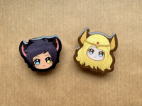 Image 2 of She-Ra Acrylic Phone grip, Catra and Adora phone charms