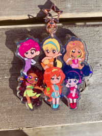 Image 2 of Winx Club holographic acrylic charm, 3.5 inch keychain