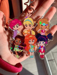 Image 3 of Winx Club holographic acrylic charm, 3.5 inch keychain