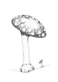 Image 2 of Mushroom Duo - Original Art, Pen and Ink