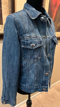 Image 5 of Vintage Blue Denim Jacket Cowgirl Boots