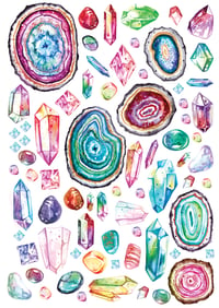 Image 4 of Watercolor painted Magic Crystal Pack