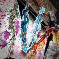 Image 3 of Four Elements Magic Wands Sticker Set