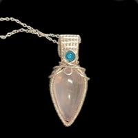 Image 2 of ROSE QUARTZ & MINI BLUE APATITE