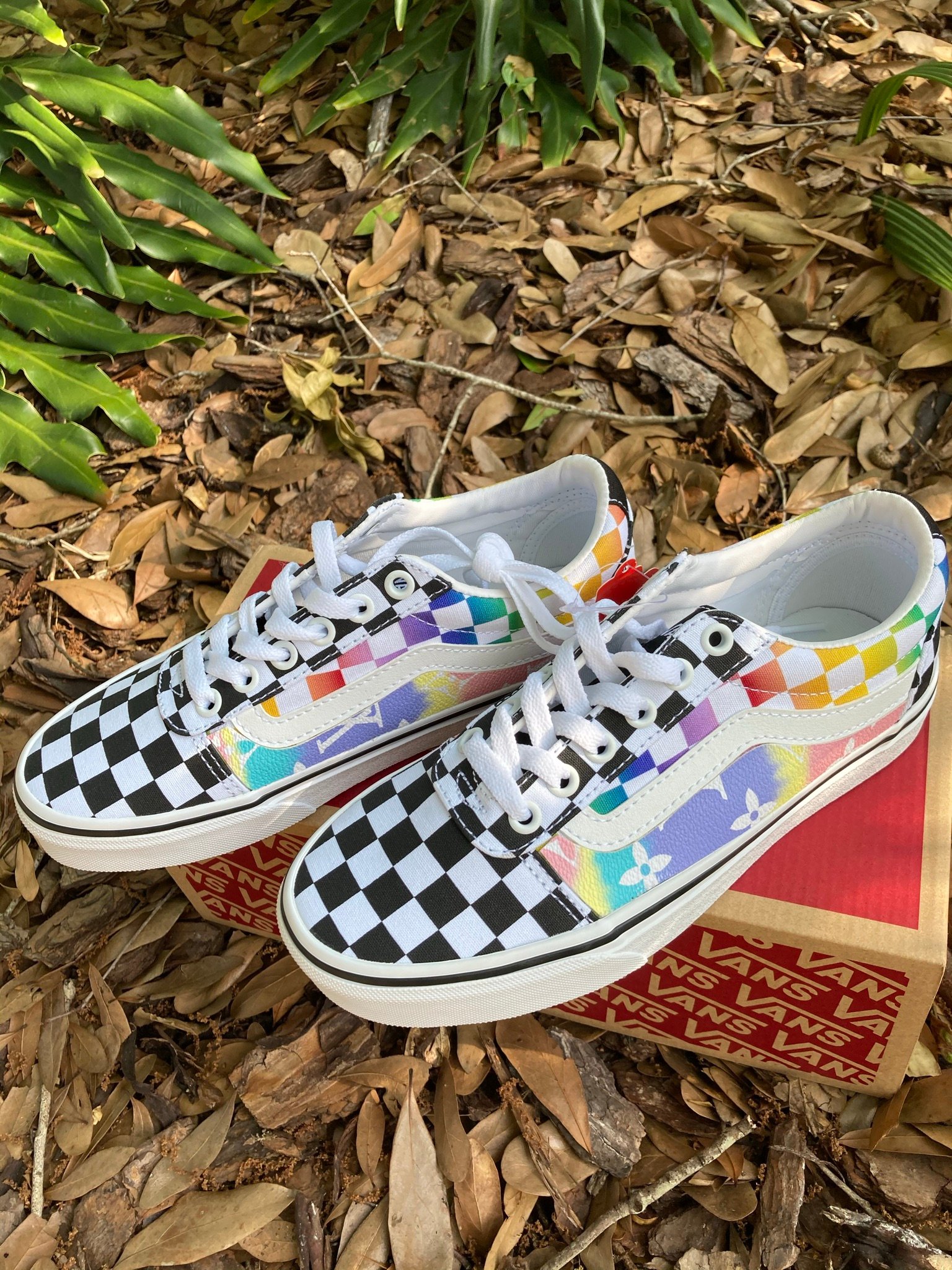 Rainbow chex hot sale vans