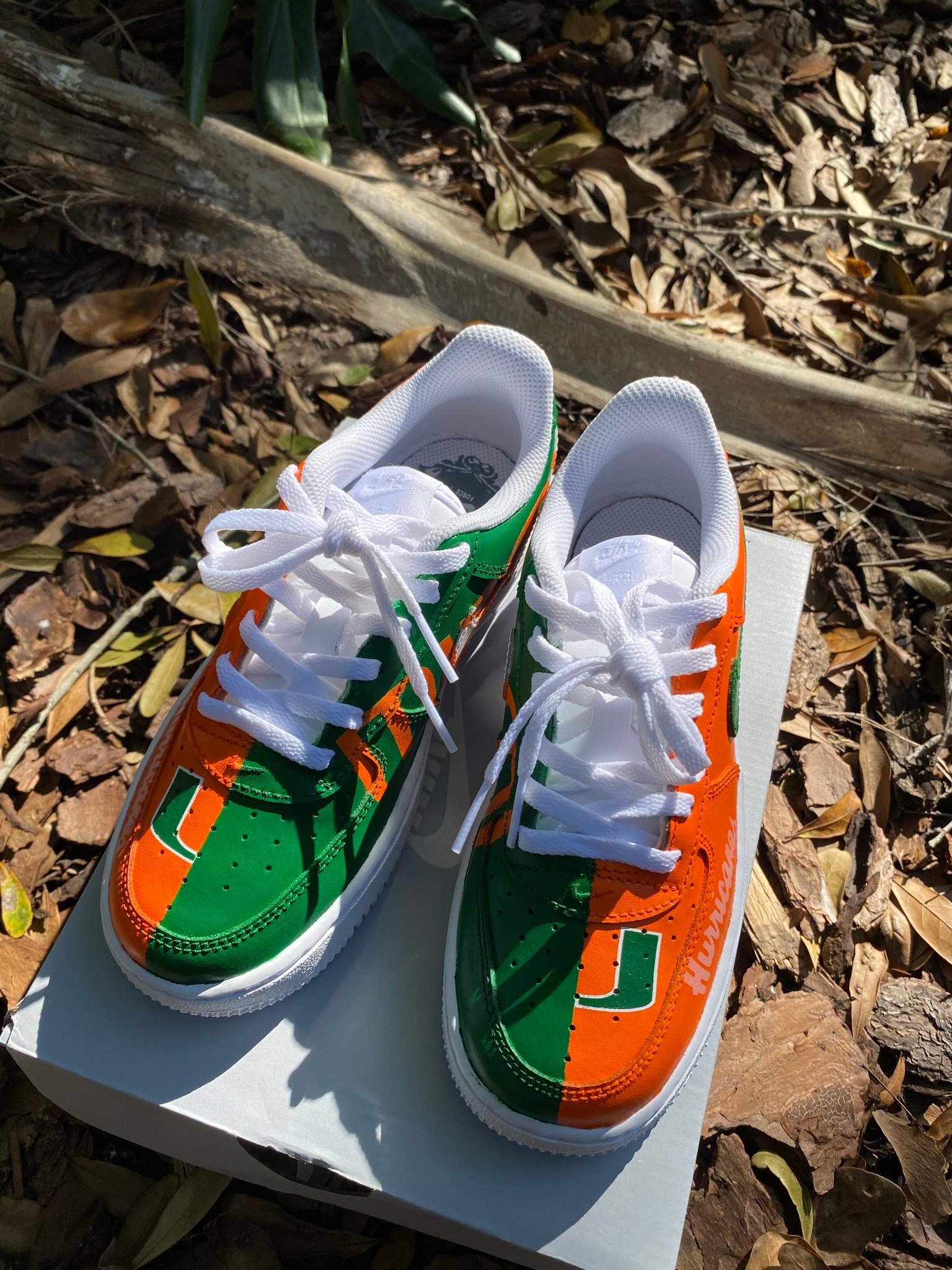 Custom miami hot sale hurricanes shoes