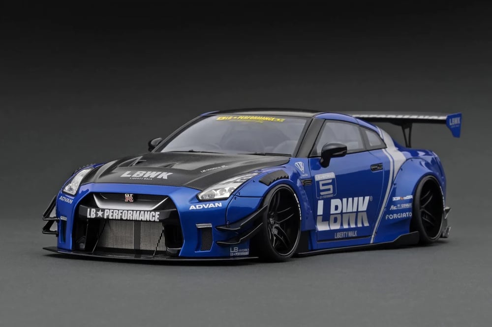 Image of 1/18 IGNITION MODEL LB-WORKS Nissan GT-R R35 type 2 Blue IG2340