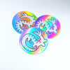 Holographic Wormdog Sticker