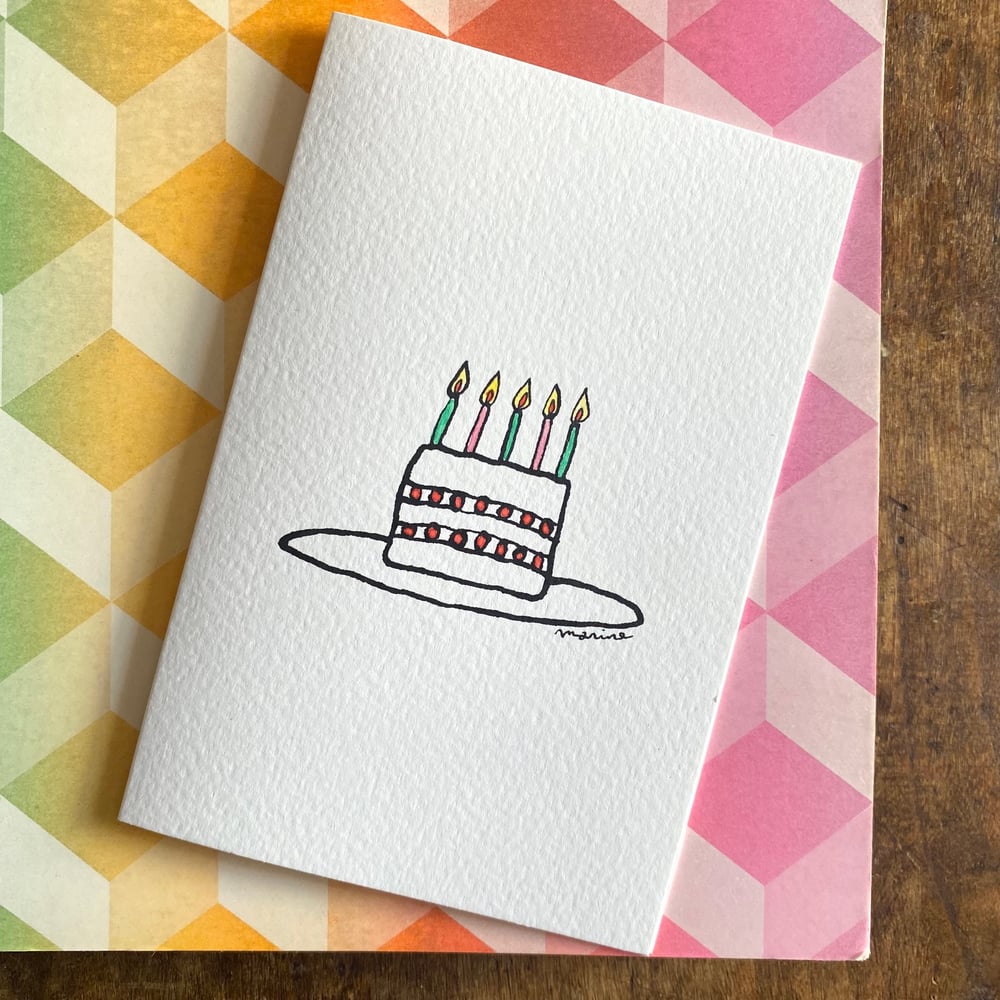 Image of Postcard with envelope "Birthday Cake"