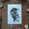Superstitions Lino Print A5