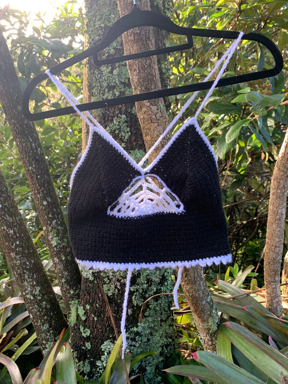 Image of Crochet Black Peek-a-boo Top