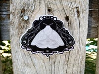 Image 2 of White Moth Glossy Vinyl Sticker