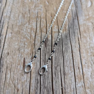 Image of Featherweight sterling silver double clasp chain
