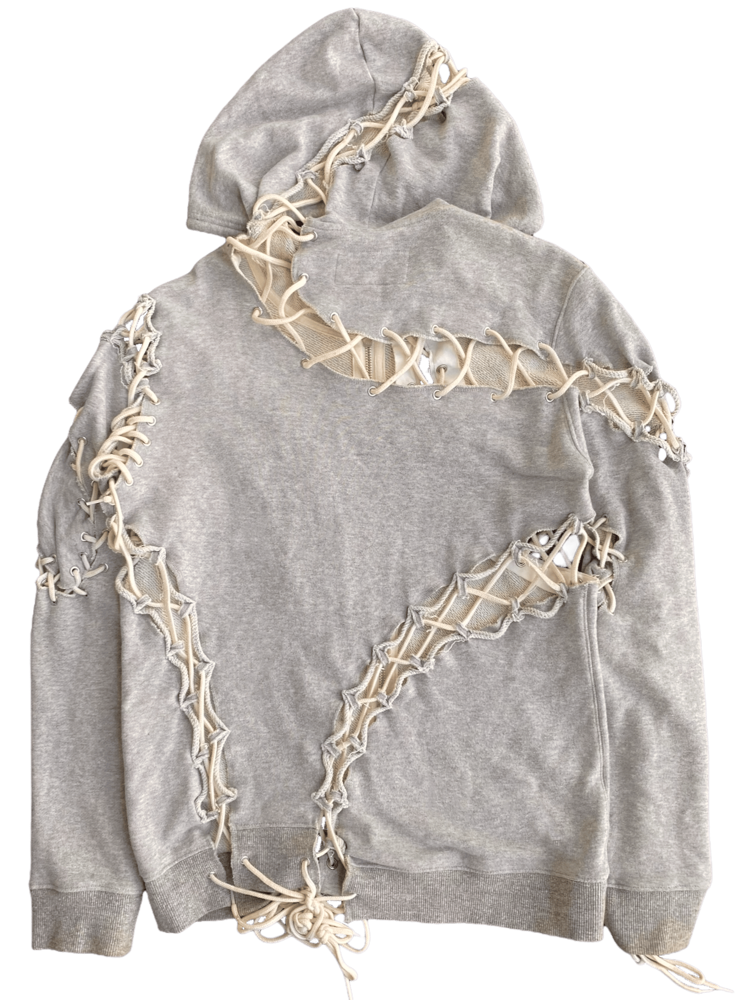 Nozomi Ishiguro Lace Reconstructed Zip-Up Hoodie | neverlandsupply