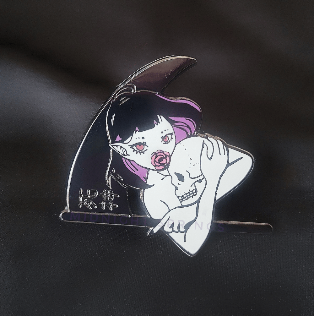 Image of Shinigami Hard Enamel Pin with Printing - 40mm Tall