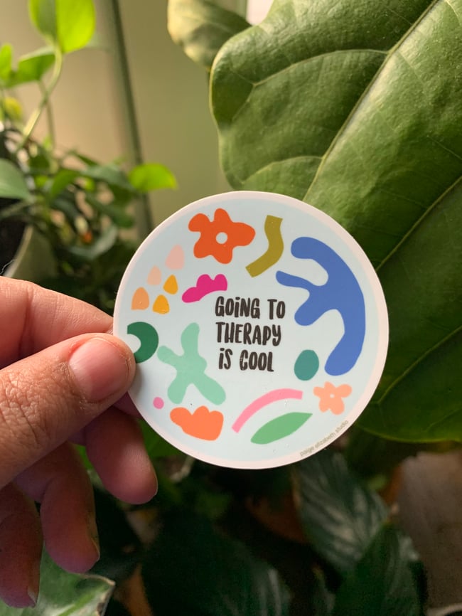 Going to Therapy is Cool Sticker