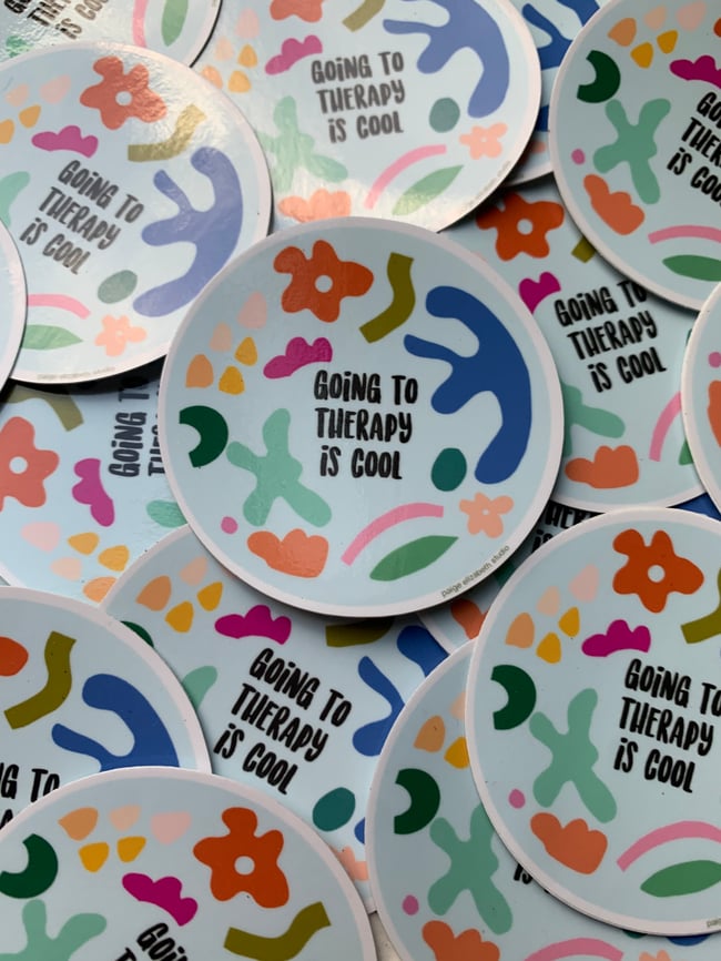 Going to Therapy is Cool Sticker