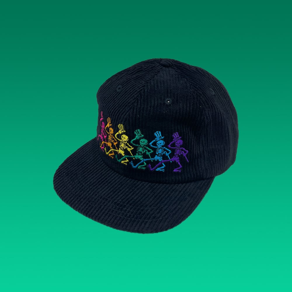 Image of NEW Skeleton Corduroy Snapback Hat! - Black 