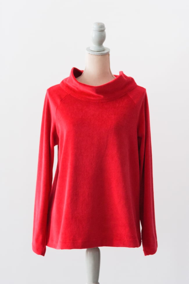 Sweat rouge en éponge velour de bambou