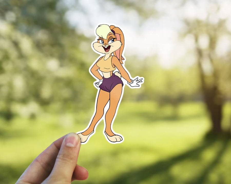Image of Sexy Lola Bunny Laughing Sticker, Looney Tunes Decal, Space Jam, Furry Decal