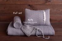 Newborn photo set knitted  grey