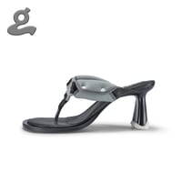 Image 2 of Grey&Black Safety Buckle Slippers