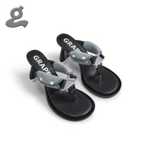 Image 1 of Grey&Black Safety Buckle Slippers