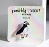 Puffin and Bean Boot Acrylic Pin