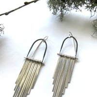 Image 4 of Silver on Silver Celestial Earrings