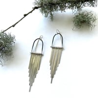Image 5 of Silver on Silver Celestial Earrings
