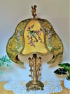 Luxury Victorian Lampshade - Gold Silk and Antique Textiles