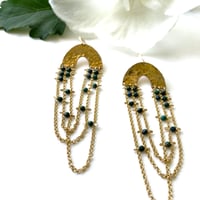 Image 2 of Green Tourmaline Caligo Earrings 