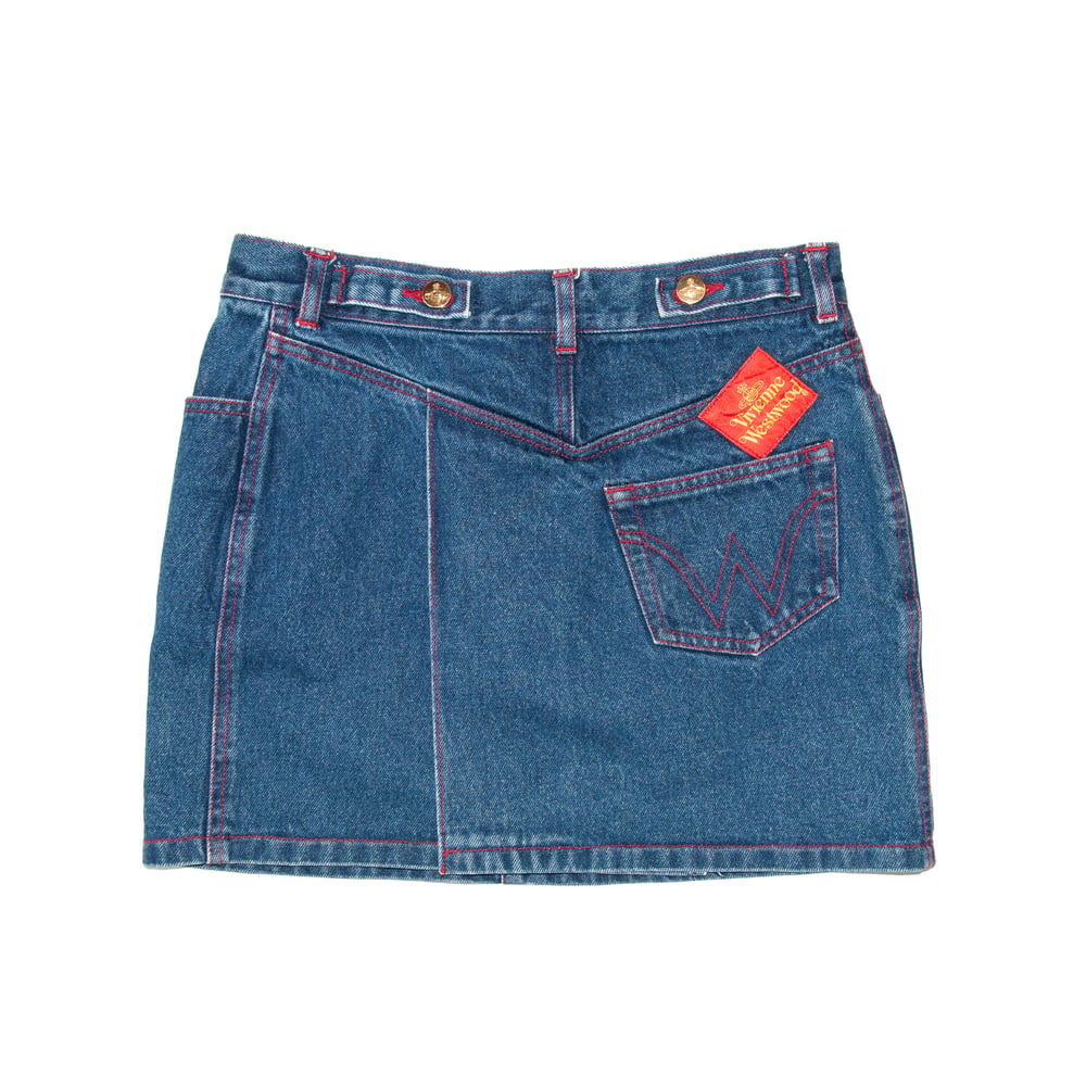 Image of Vivienne Westwood 1992 'Always on Camera' Denim Skirt