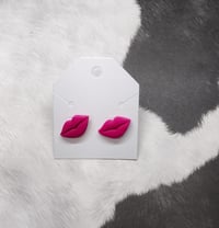 Pink Lip Clay Studs